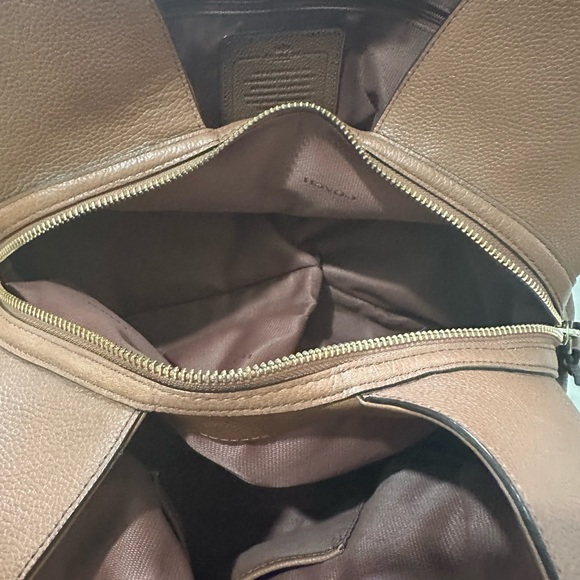 🐎💋 COACH EDIE 💋🐎 LEATHER SHOULDER BAG SADDLE BROWN TAN GOLD HARDWARE HOBO - Picture 9 of 15